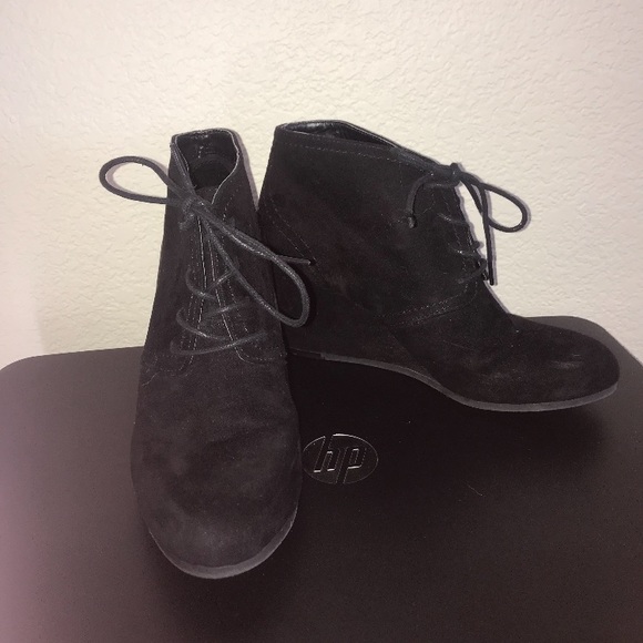 Black lace up wedges - Picture 2 of 3